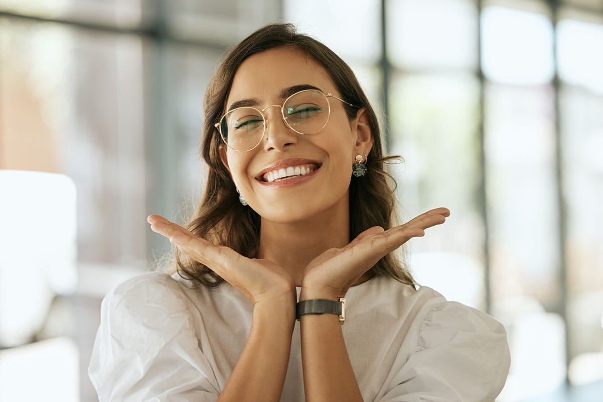 Woman happy and health after being treated for vestibular schwannoma in Los Angeles.